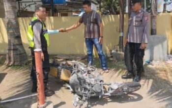 Usai Isi BBM, Motor Terbakar di Halaman SPBU Weru Cirebon
