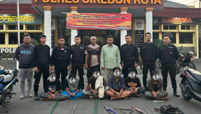 Gercep, Maung Presisi Polres Cirebon Kota Amankan 6 Remaja dan Berbagai Sajam