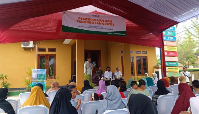 Pengobatan Gratis Cirebon Power, Warga Kanci Kulon Padati Halaman Kantor Kuwu