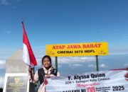 Alyssa, Putri Keluarga Besar Kodim 0614/Kota Cirebon “Taklukkan” Gunung Ciremai, Kibarkan Merah Putih