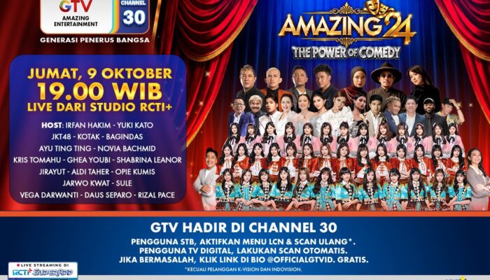 Amazing 24: The Power of Comedy, Pesta Komedi dan Kolaborasi Musik Spektakuler Meriahkan HUT GTV ke-24